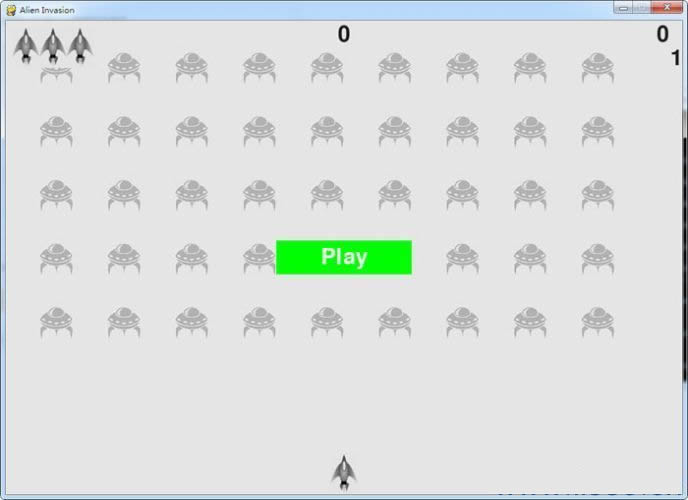 Python游戏编程之外星人入侵运行效果图