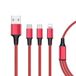 Android USB multi-function 2A current red charging cable