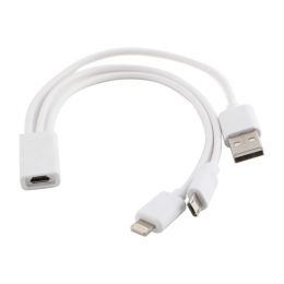 Android Apple USB three-in-one two-way power-taking micro interface female charging cable