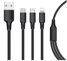 3A Type-C Micro Apple DP fast charging cable